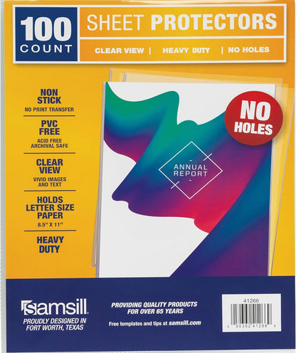 Samsill No Hole Sheet Protectors