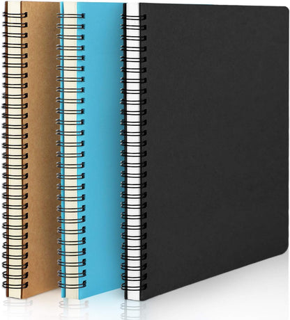 EUSOAR Spiral Lined Notebook, A5 3packs 5.5"X8.3" 120 Pages Lined Travel Notebooks Journal, Memo Notepad Sketchbook, Students College Office Business Diary Ruled Spiral Book Journal-3Colors Covers