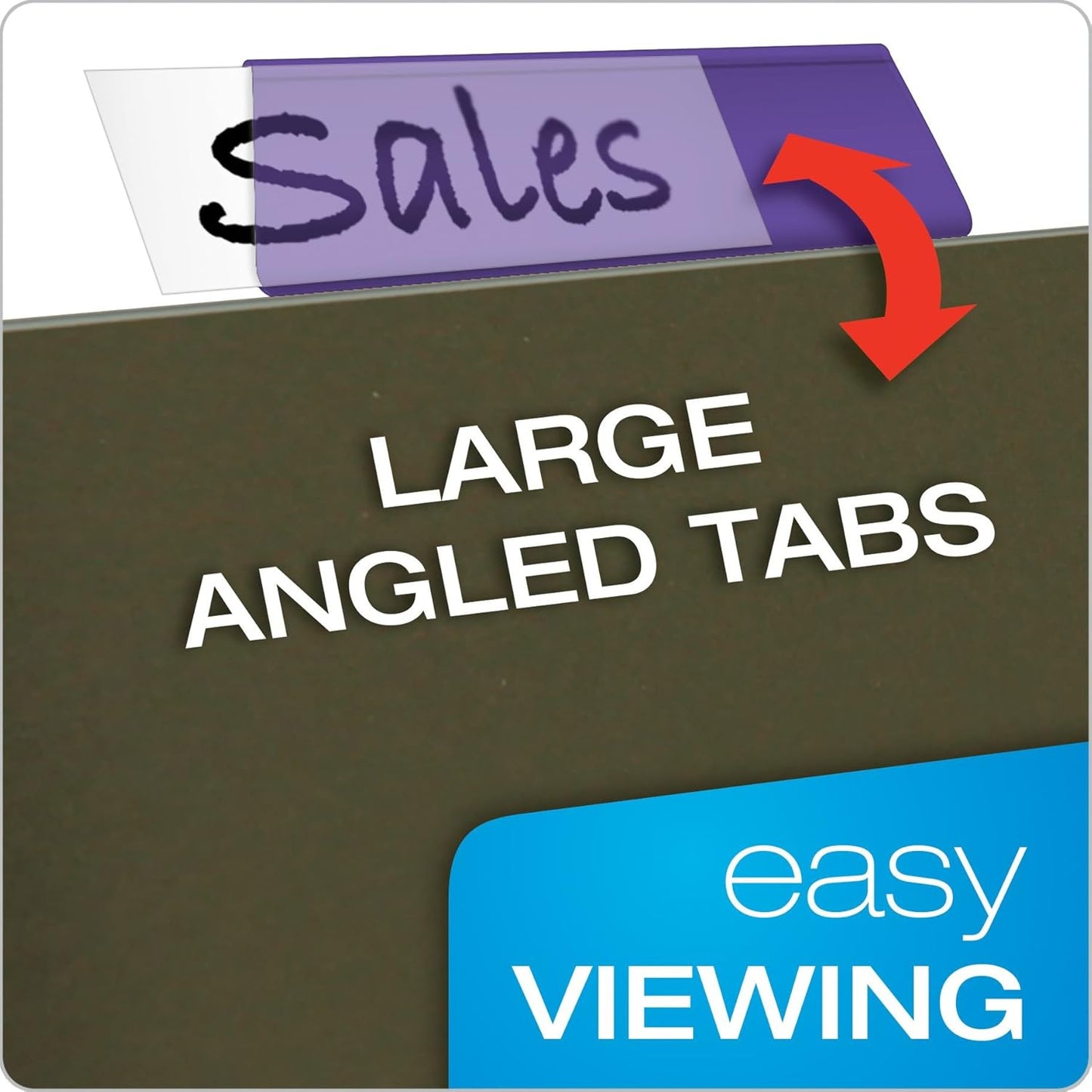 Pendaflex Hanging Folder Tabs, 2", Clear Yellow, 25 Tabs and Inserts per Pack (42 YEL)