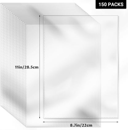 VOKOY 100 Pack No Holes Sheet Protectors,8.5" x 11", Letter Size Heavy Duty Clear View Page Protectors Without Holes,Top Loading Clear Paper Sleeves Document Artwork Protectors