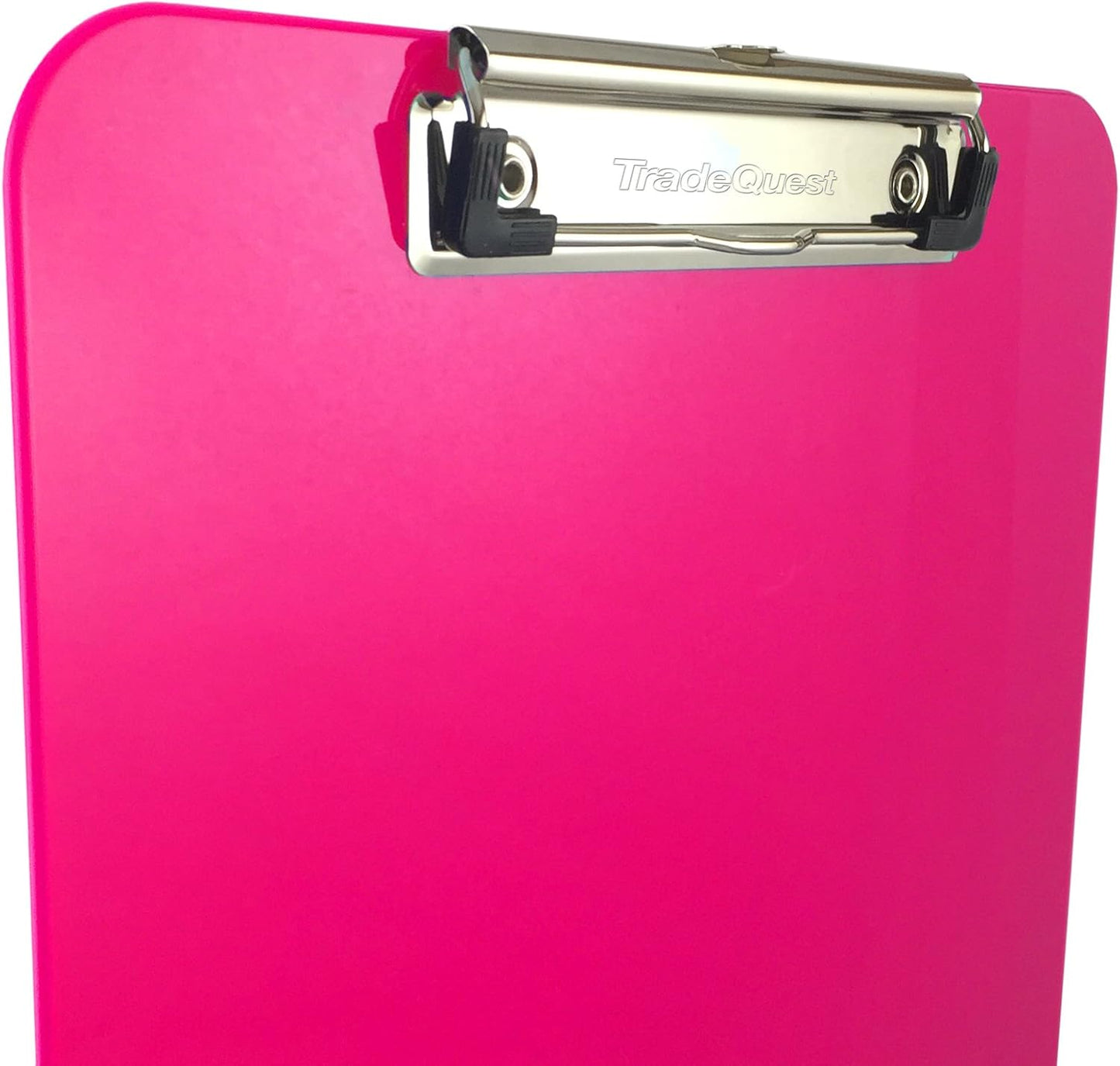 Trade Quest Plastic Clipboard Opaque Color Letter Size Low Profile Clip (Pack of 6) (Black)