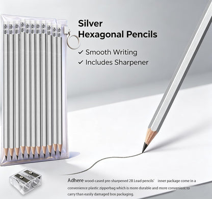 Adhere 25pcs Woodcase Pencils with Eraser Premium Pre-Sharpened Hexagon Graphite 2B pencils ideal for home, office writing including a Free Sharpener(Pink・25pcs)