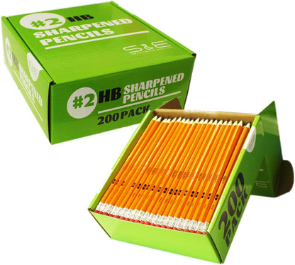 S & E TEACHER'S EDITION 360pcs Pre-sharpened Pencils with eraser top, No.2 pencils #2 HB pencil, Golf, Classroom, Pew, Back to school, 360 pcs/box