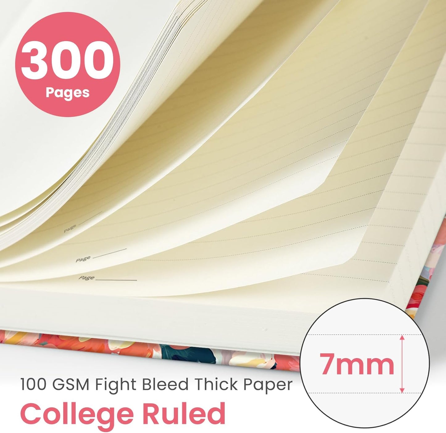 Lined Spiral Notebook Journal for Work, 300 Pages Thick B5 (7.1"x10") College Ruled Journal for Women & Writing, Hardcover Notebook for Note Taking, Perfect for Office Home School Supplies, Purple
