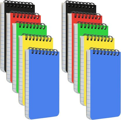Fantasyon Top Bound Memo Books 4" x 6" Pocket Notebook Spiral Memo Pads For Home, Office, College, School, Lined College Ruled Paper, 75 Sheets Per Notebook (10 Pack) (A6)