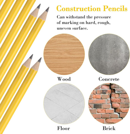 Fainne 96 Pcs Jumbo Pencil with Black Core Cedar Wooden Pencil with Eraser for Carpenters Students Teachers School Construction Woodworkers Beginners Office Workers(Red,Classic)