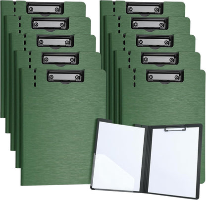 A4 Clipboard Folder,10 Pack Foldable Clipboards with Pocket for Business,Office,School or Restaurant (Black)