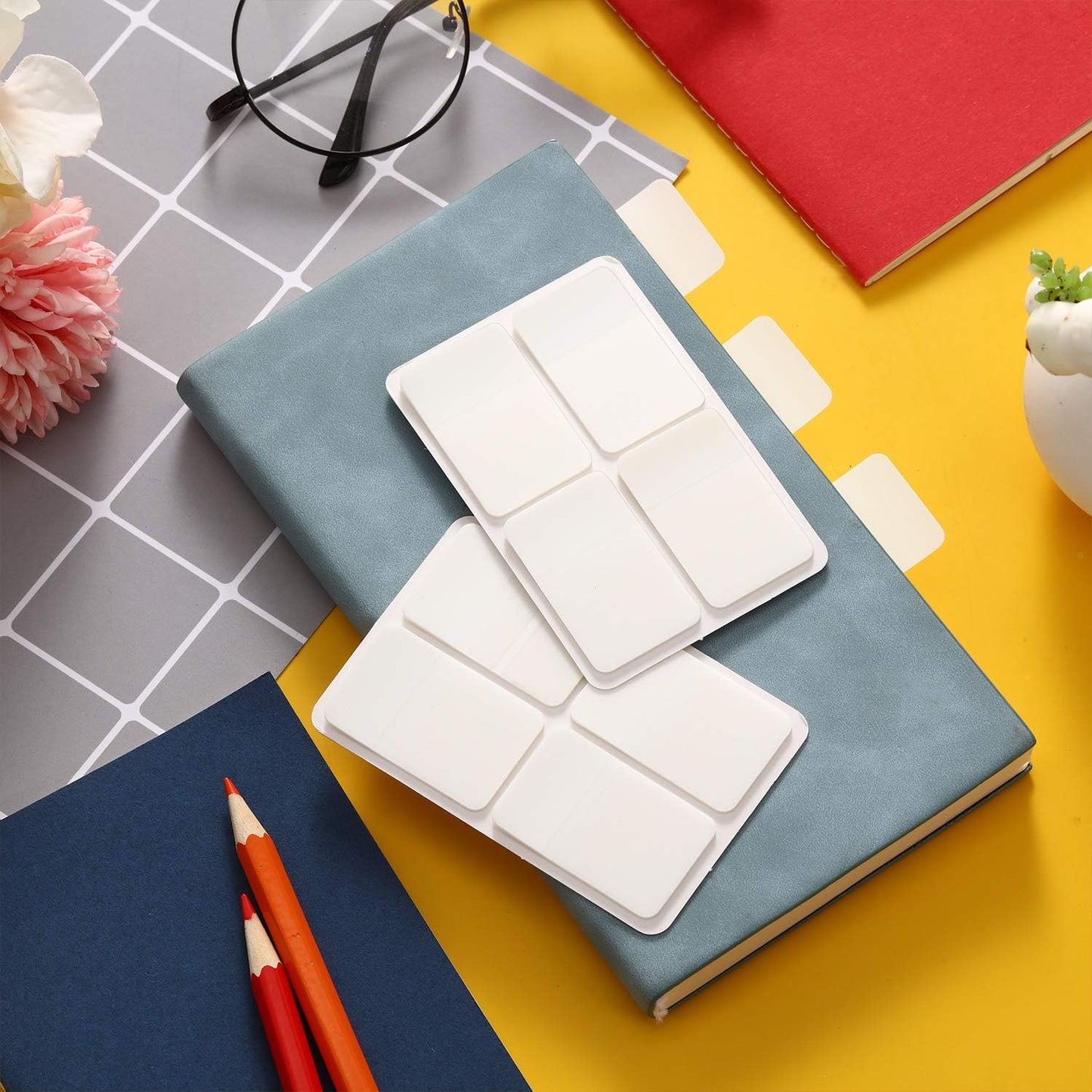 Sticky Index Tabs Page Marker Pop-up Page Flags Sticky Notes Tabs 1.6 x 1 Inch, White (1200 Pieces)