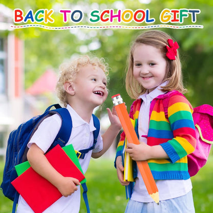 Back to School Gifts for Students 2 Pcs 16 Inch Giant Pencils Wooden Jumbo Pencils Prop Decor Funny with Cap Eraser Large Fun Novelty Gifts for Kids School Kindergarten Home Office(Orange)