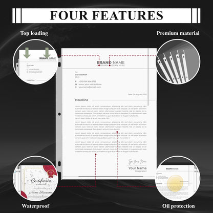 Page Protectors for 3 Ring Binder, Sheet Protectors 8.5 x 11 Inch, 200 Per Box Clear Sheet Protectors for 3 Ring Binder, Plastic Sleeves for Paper 8.5x11 Heavy Duty, Top Load & Reinforced 3-Hole.