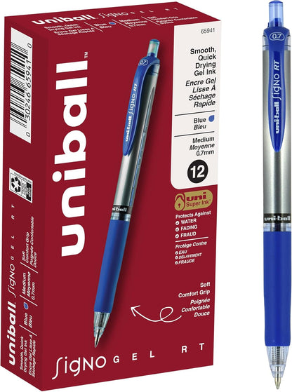 uniball 207 Plus+ Retractable Gel Pens, Medium Point (0.7mm), Black, 4 Pack