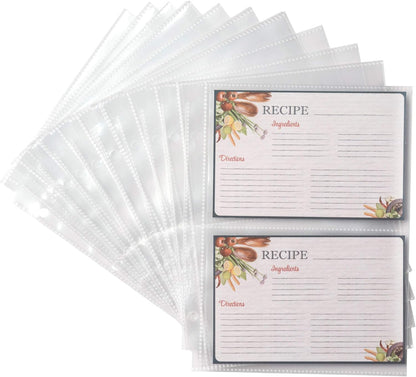 Samsill 8 Tab Recipe Dividers, Recipe Sleeves, Sheet Protector Dividers, with Tab Inserts, Clear, Super Heavyweight, Top Loading, 3 Hole Punched for Standard Letter Size Binders, Archival Safe