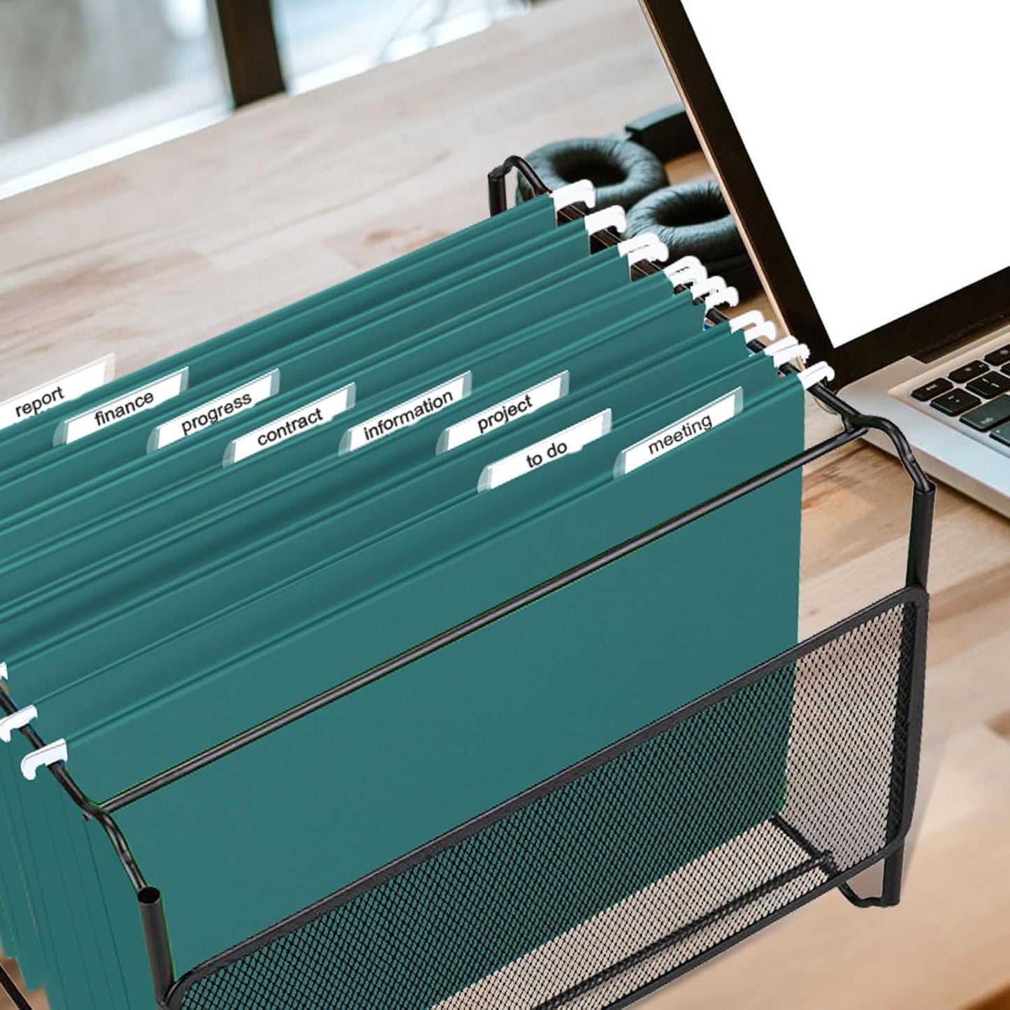 HERKKA Hanging File Folders, 30 Pack Reinforced Letter Size Hanging Folders, Designed for Bulky Files, Filing Cabinet, 1/5-Cut Adjustable Tabs (Blue)