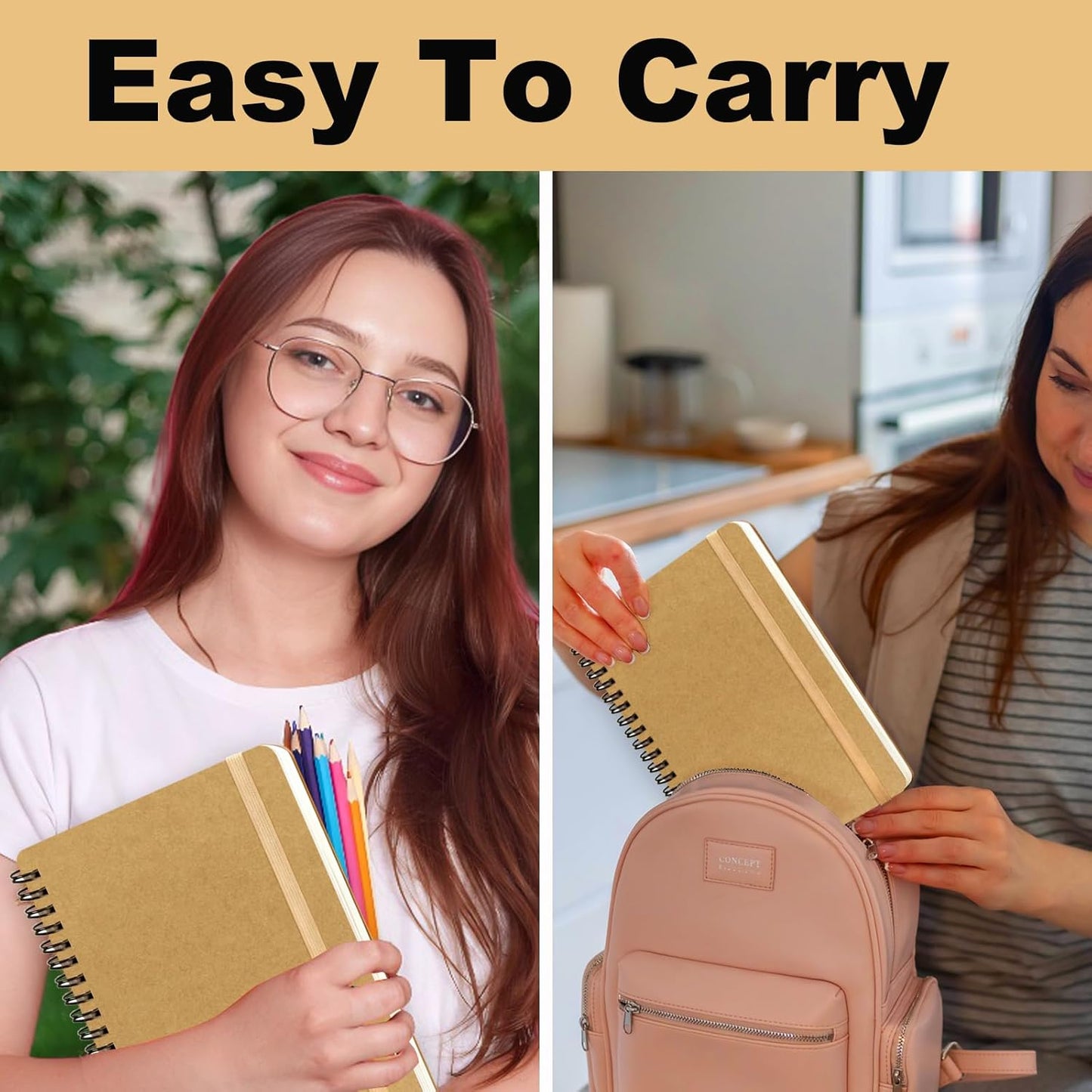 4 PCS Small Spiral Notebook 5x7, Spiral Journal Notebook, Notebooks for Work, Note Taking, School, Small Notebooks 5x7 with Strap, Cute Notebooks for Women 50 Sheets