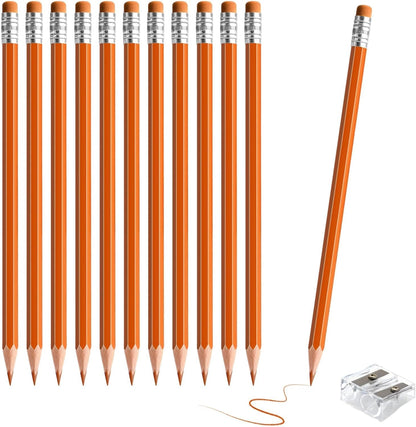 12 PCS Green Pencils with Eraser, Pre-Sharpened HB Pencils for Writing & Drawing, School Supplies for Kids Homework, Tests, Art Crafts & Teacher Grading (Green)