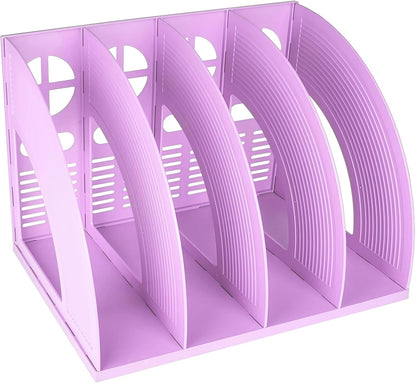 SAYEEC 2Pcs Magazine Holder Plastic File Sorter Binder Holder for Desk Folder Organizer Stand Book Shelf Dividers Vertical Filling Storage Rack Desktop Bookshelf Display Box for Office School (Black)