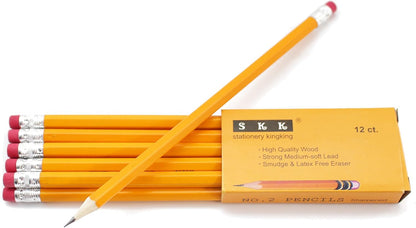 SKKSTATIONERY 360pcs Pre-sharpened Pencils with eraser top, No.2 Wood Pencils Bulk #2 HB pencils Yellow HB Pencil Sketching Drawing Back to School Teacher Supplies 360 counts per box