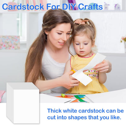White Cardstock，40 Sheets Heavy Cardstock, 8.5" x 11" Thick Printable Cardstock, 75 lb /200gsm Cardstock Paper for Invitations, Business Cards, Postcards, Crafts, Art, Wedding, DIY Cards