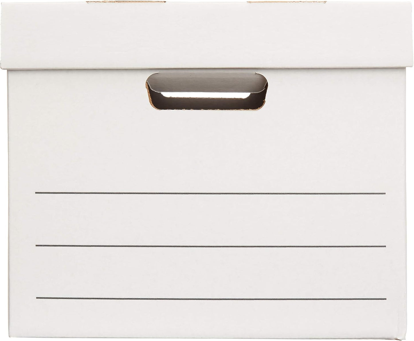 Amazon Basics Storage/Filing Boxes with Lift-Off Lid, Letter/Legal Size, Collapsible, Tape-Free Assembly, White, 16.2" L x 12.5" W x 10.5" H, 20-Pack