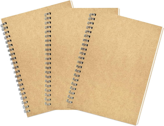 Ykimok 3 Pack College Ruled Notebook, Soft Yellow Cover Spiral Notebook, Memo Notepad Sketchbook, Students Office Business Diary Spiral Book Journal,100 Pages, 50 Sheets, 7.48 x 5.11 Inch