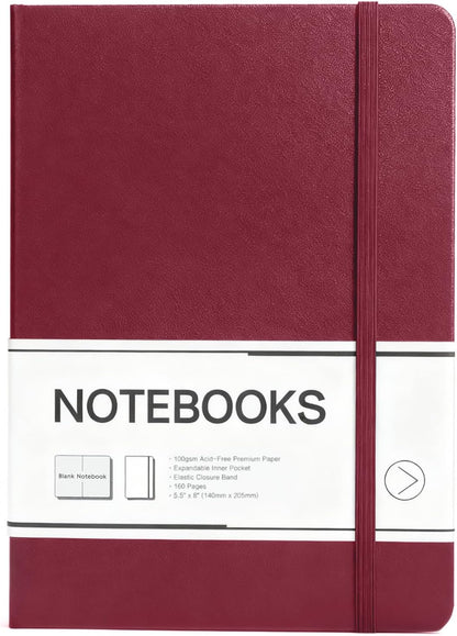 M&G Dotted Journal Notebook, 160 Pages, A5 Medium Size 5.6" x 8" for Men Women, 100GSM Thick College Ruled Paper Bullet Journal for Note Taking, Work & Office, Leather Hardcover, Green