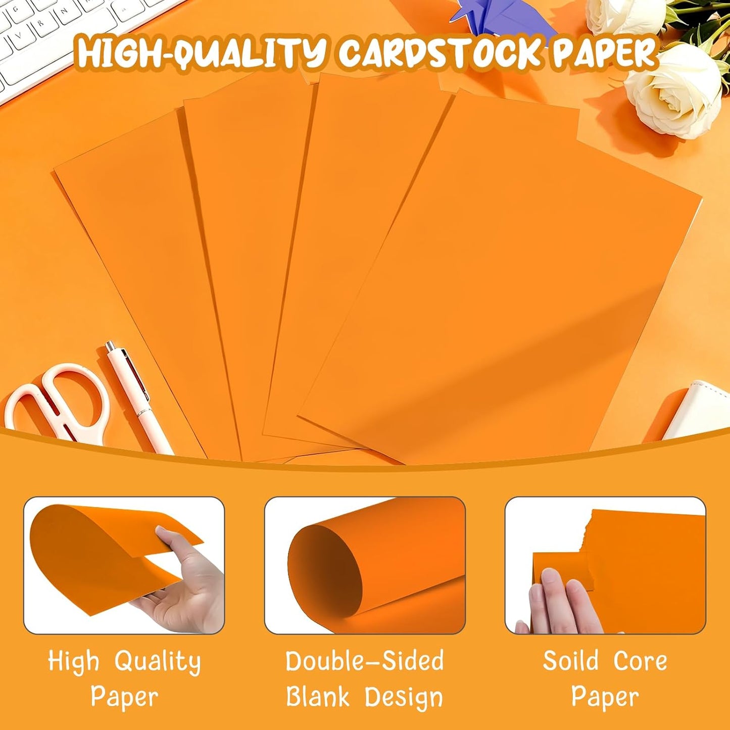 40 Sheets Cream Cardstock Paper 8.5 x 11, Ivory Cardstock Printer Paper 8.5x11, Off White Card Stock Paper 8.5 x 11, 200 GSM Construction Paper for DIY Cards, Greeting Cards, Wedding Invitations