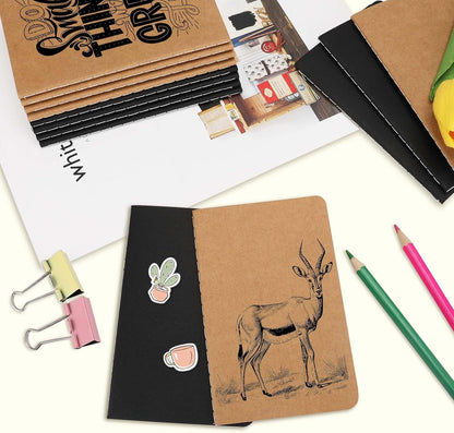 Oucaru 48PCS Pocket Notebook, 3.5" x 5.5", 8 Color, 52 Pages Blank Notebook Mini Notebook Journal, Small Notebook Memo Notepad for Students, Traveler, School Supplies
