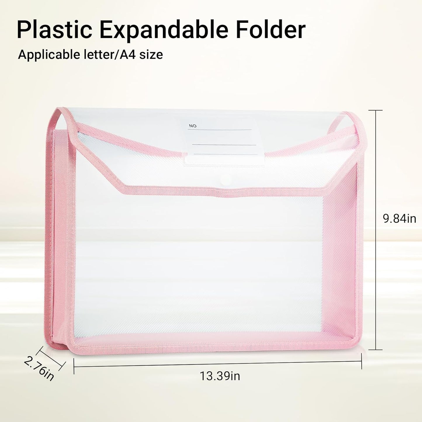 Plastic Expanding File Folder, Clear Envelopes Fit Letter & A4 Size, Folders for Documents with Snap Closure, No Dividers, Large Capacity (6, Mixed Colors)