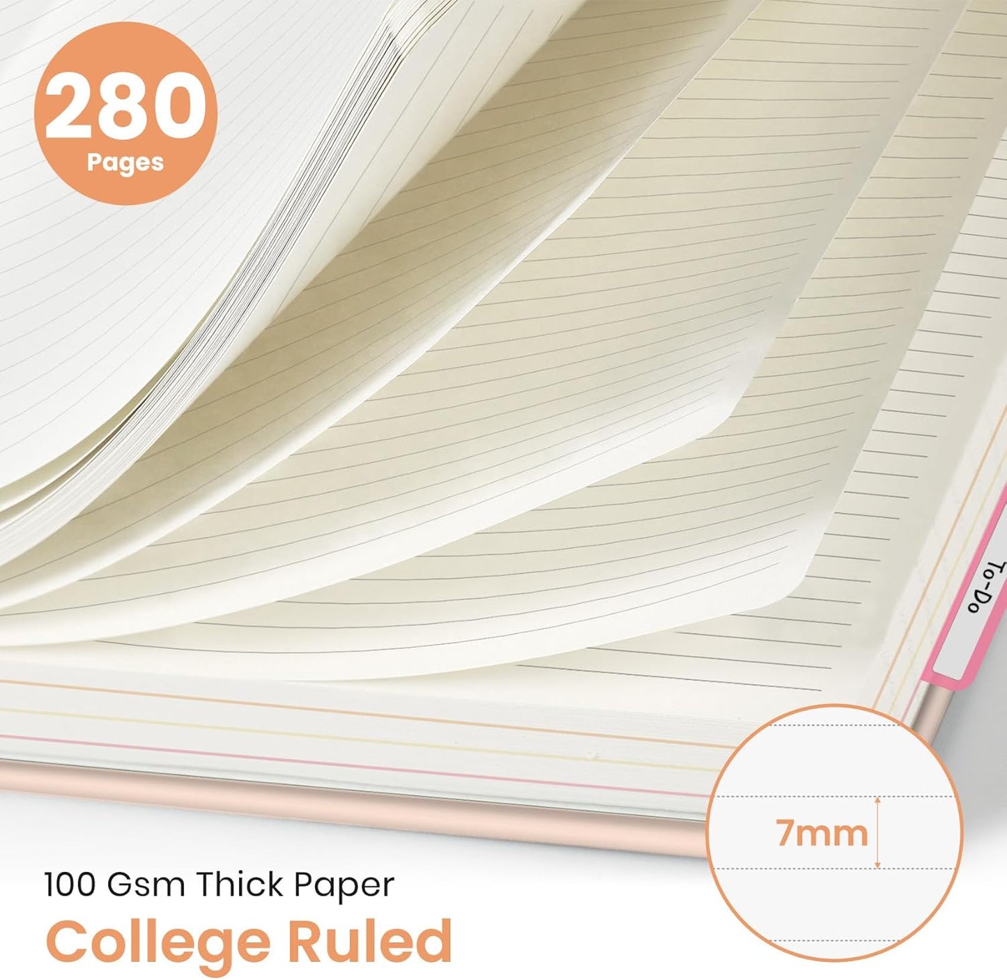 Large Spiral Notebook with Dividers & Tabs, 8.5" x 11" Hardcover 5 Subject Notebook for Work, 280 pages, College Ruled, Cute Journal for Women, Perfect for Study & Office Note Taking, Garden