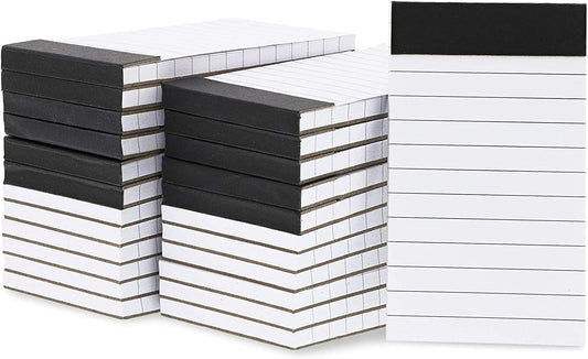 Paper Junkie Mini Paper Pad - 6.1 x 5.9 In, 24-Pack, Grey Board Backing - Lined Paper Pocket Notepad for Shopping Lists & To-Do Tasks