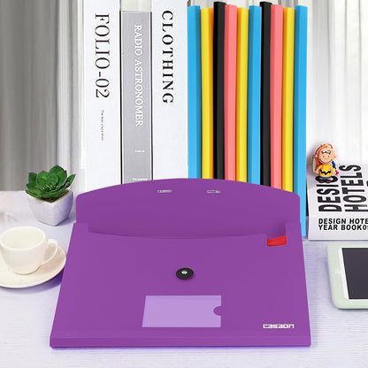 7 Pocket Accordian File Folders, Expanding File Folder A4 Letter Size Paper Portable Document Organizer-Black