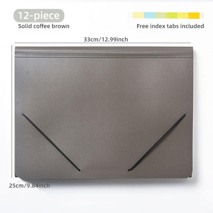 Expanding File Folder with Tabs, 13 Pockets File Organizer Accordion File Holder ，with Elastic Buckles Closure, A4 Paper Document Organizer for Home School Office (1, Transparent White)