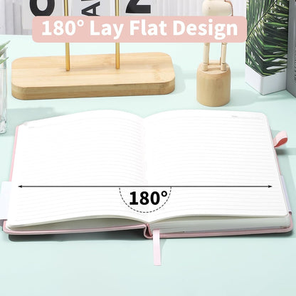 Thboxes 80 Sheets Lined Journal Notebook, 5.7" X 8.3" Hardcover Executive Notebook for Student Worker Women Men, Notepads Journals for Writing Travel & Organization, Nurses Week Gifts, Pink