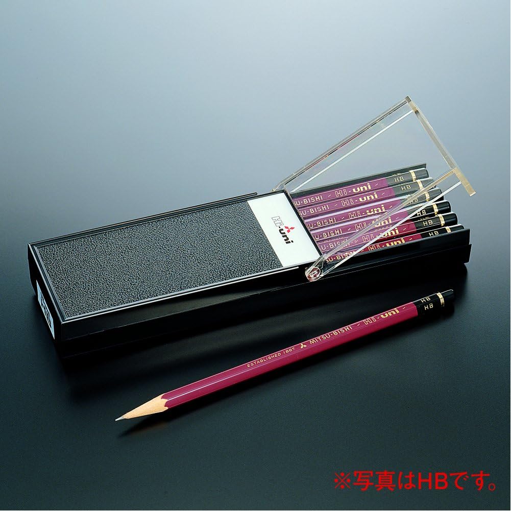 Uni Hi-Uni Wooden Pencil - 2B - Box of 12 (HU2B)