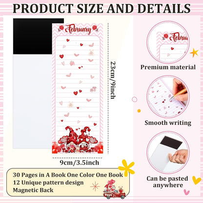 Eaasty 12 Pcs Bible Magnetic Notepads for Refrigerator Monthly Magnetic Grocery List 9 x 3.5" Magnet Memo Pads 30 Sheet Per Pad Shopping to Do List for Christian Teacher Appreciation Week Gift