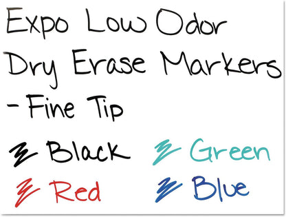 EXPO 86074 Low Odor Dry Erase Marker Fine Point Assorted 4/Set