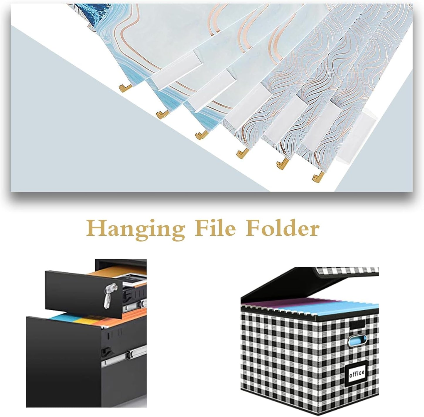6 Pack Hanging Folder File Cabinet Organizer Letter Size 1/5 Cut Adjustable Label Decoration Home Office School Classroom, Green