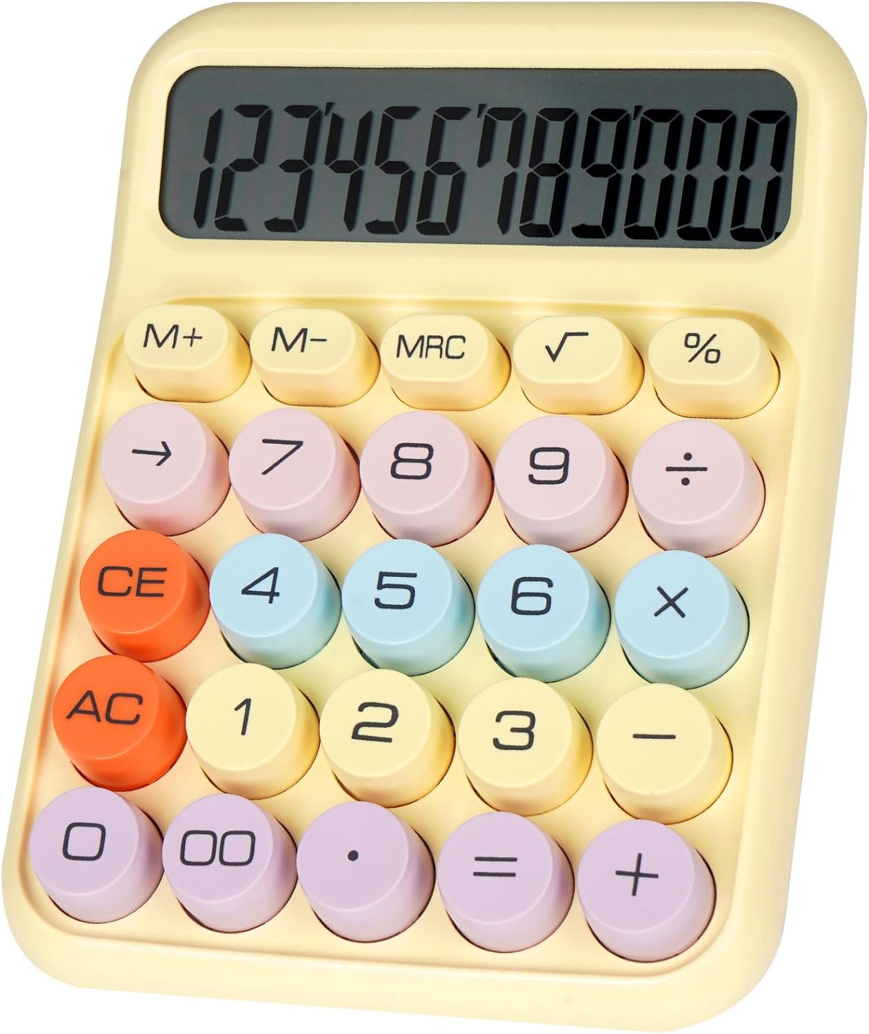 Mechanical Switch Calculator with Big Buttons, Calculators Desktop, 12 Digits, Large LCD Display, Desk Calculator, Cute Pink Calculators for Teachers Students Basic Office (Pink)