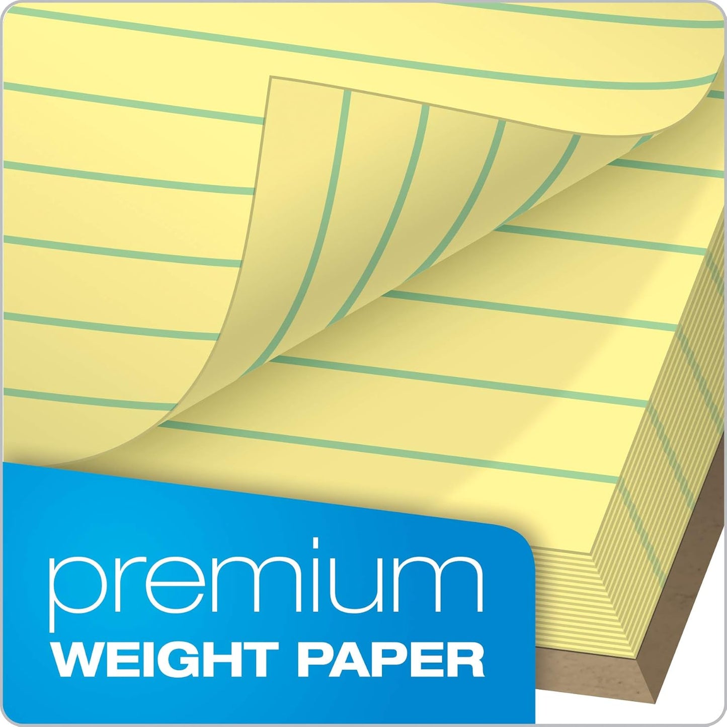 Tops Docket Gold Writing Pads, 8-1/2" x 11-3/4", Legal Rule, Canary Paper, Perforated, 50 Sheets, 6 Pack (63956)