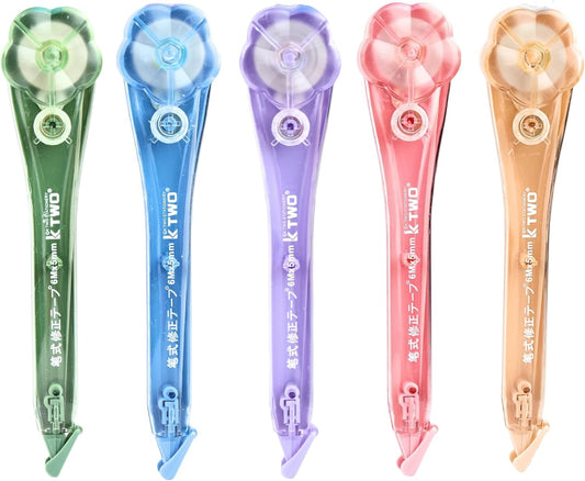 5-Pack Correction Tape Pen, as Smooth as Writing, Dry Instantly, Stretch Resistant, Noiseless Correction Pen, Writing Supplies & Correction Supplies, 0.2 in x 19.69 ft