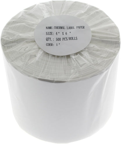 MFLABEL 4x6 Thermal Shipping Labels - 2 Rolls of 250, Perforated & Smudge-Proof Direct Thermal Labels Compatible with Rollo, Zebra, for Amazon UPS FedEx Shopify