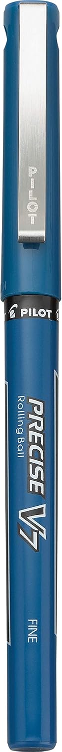 Pilot, Precise V7, Capped Liquid Ink Rollerball Pens, Fine Point 0.7 mm, Blue Ink Pens, Pack of 8 - Ideal for School, Journaling & Office Writing