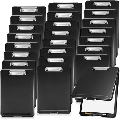 Geyee 16 Pcs Clipboard with Storage Plastic Foldable Nursing Clipboard Storage with Pen Holder 9. 5 x 13. 4 Inch Foldable Clip Board with Low Profile Clip for Student Teacher Nurse Office Supplies
