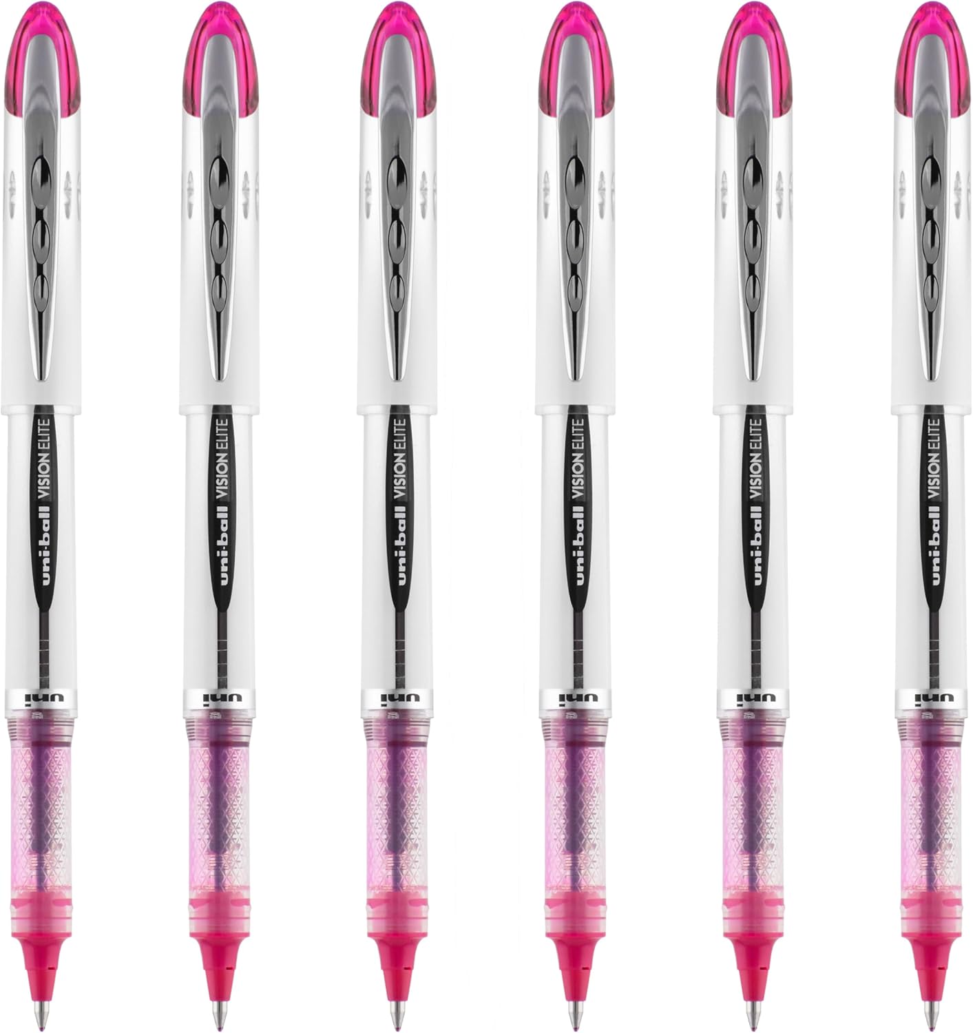 uniball Vision Elite Rollerball Pen, Bold Point (0.8mm), Black Ink, 6 Pens