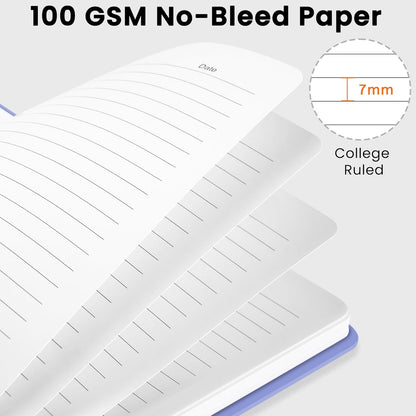 CICPAP Lined Spiral Journal Notebook, A5 College Ruled Notebook for Journaling, Note-Taking, and Daily Planning, Durable Hardcover with an Elegant Design, Purple
