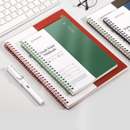 EMSHOI Dotted Journal Spiral Notebook 5.7" x 8.22" - 4 Pack 640 Pages 100gsm Thick Paper, A5 Dot Grid Notebook, Plastic Hardcover Dotted Notebook for Journaling Writing