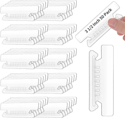 100Pcs 3 1/2 Inch Hanging File Folder Tabs Plastic Tabs for Hanging File Folders and Inserts Clear File Folder Tabs Insertable Plastic Tabs for Back to School Organizer Office Room