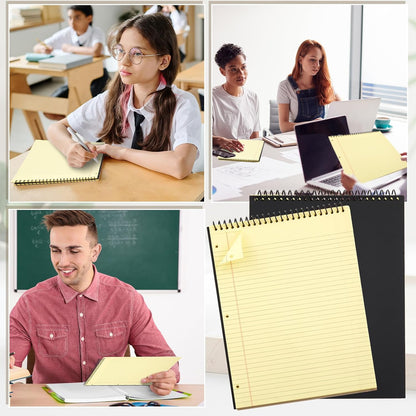 MotiMind 10 Pack 8.5" x 11" Top Spiral Notebook with 3 Hole Punched Morandi Colors Legal Pads College Ruled Notepad 50 Sheets Hard Cardboard Paper Wirebound Notepad for Office School Business