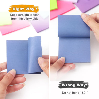 Sticky Notes 3x3 Self-Stick Notes Pads with 6 Bright Colors, Easy to Post for Office, Shool, Home, 6 Pads/Pack, 100 Sheets/Pad (Purple)