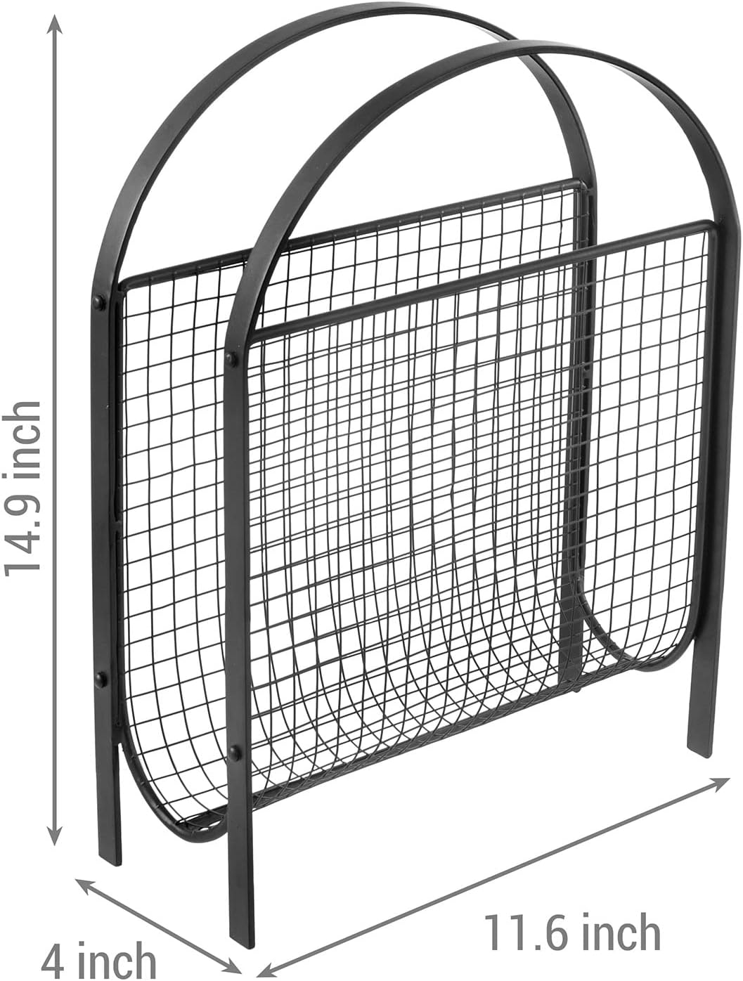 MyGift Magazine Rack, Floor Freestanding Magazine Holder for Bathroom Bedroom Office, Books Newspapers File Mail Organizer, Mid Century Modern Decor Wire Storage for Tablets and Documents